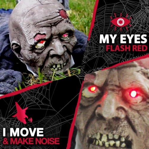 55" Crawling Zombie Halloween Animatronic (55" Crawling Zombie)