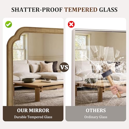 30" x 48" Wood Bathroom Mirror for Wall Mounted