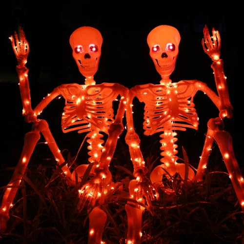 Halloween Decorations Outdoor Skeletons Set (Orange)