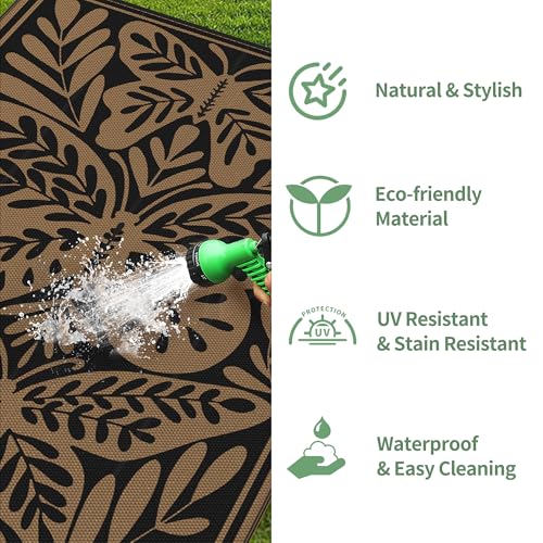 Outdoor Rug 6'x9' Waterproof Plastic Rugs for Patio (54 Sq Ft)