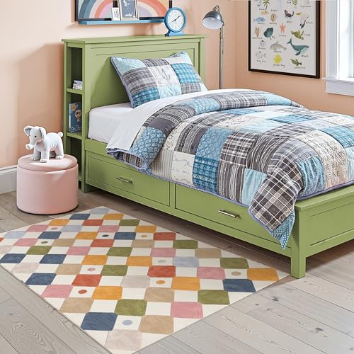 3x5 Washable Playroom Rug for Kids Room Colorful Classroom Rug (15 Sq Ft)