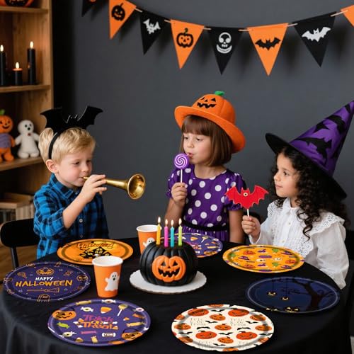 48 PCS Halloween Paper Plates 7 inch (50 Count)