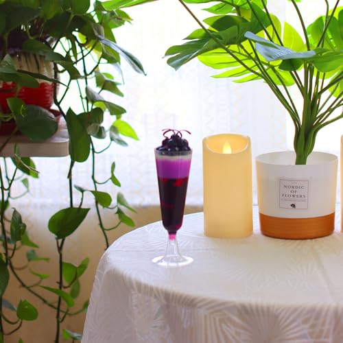 Outdoor Battery Operated Flameless LED Candles with Timer D3”xH6” 2 PCS (2 Count)