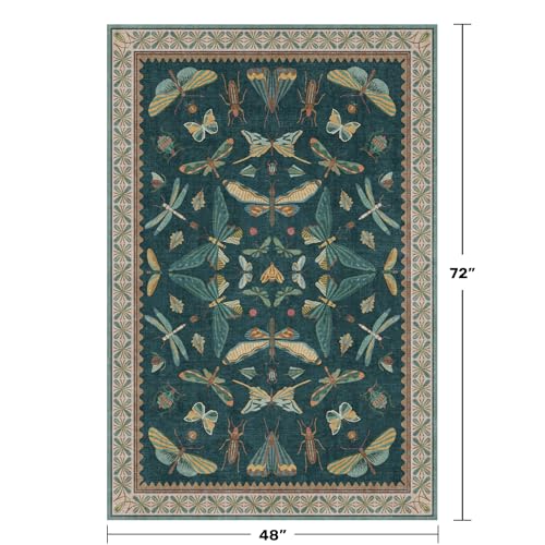 Dark Teal 4x6 Area Rugs for Door Mat Entrance (24 Sq Ft)