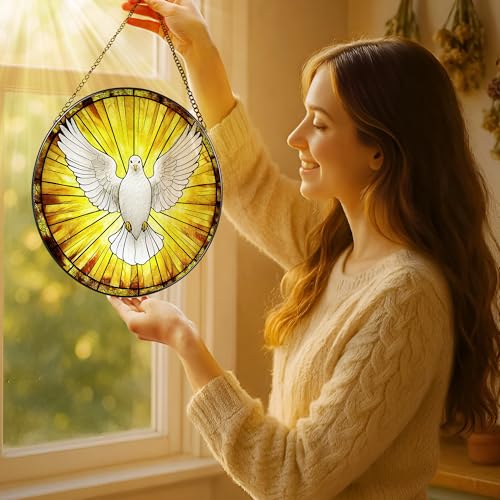 8'' Dove Stained Glass Suncatcher
