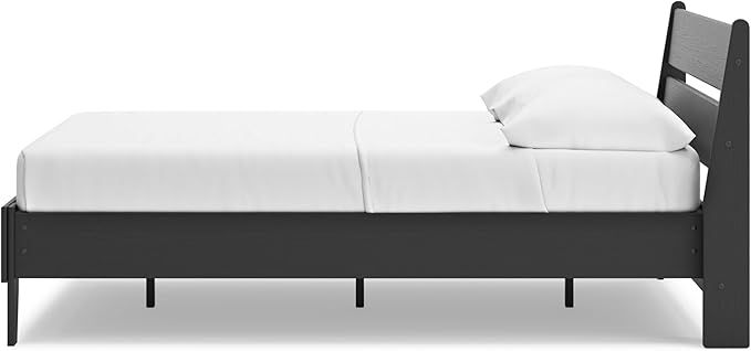 Signature Design by Ashley Socalle Casual Full Panel Platform Bed, Foundation or Box Spring Not Needed, Black
