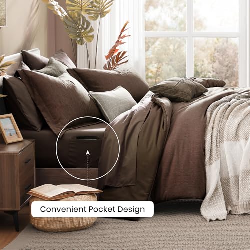 Full Size Comforter Set 7 Pieces Chocolate Brown Bed in a Bag