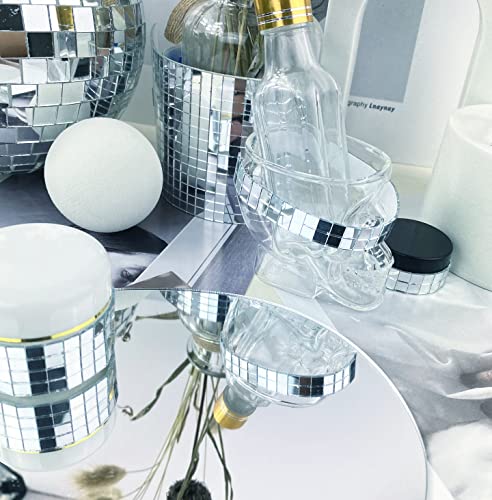 Real Glass Silver Mirrors Mosaic Tiles Sticker for Craft Square Glass Tiles Self Adhesive