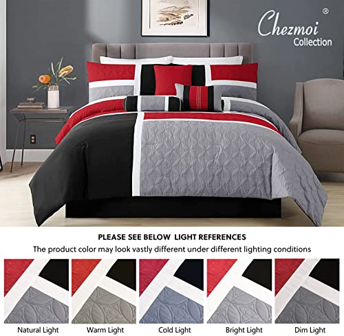 7 Piece Quilted Patchwork Comforter Set