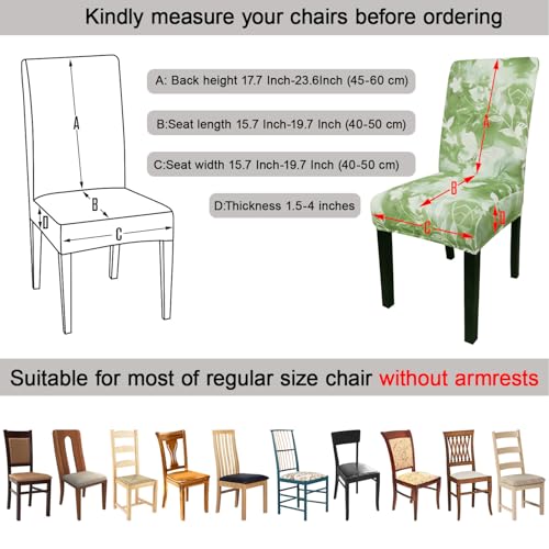Pattern Chair Covers for Dining Room Set of 6