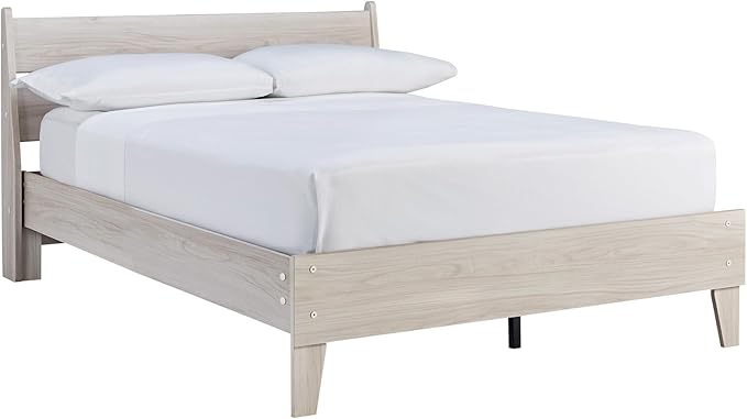 Signature Design by Ashley Socalle Casual Full Panel Platform Bed, Foundation or Box Spring Not Needed, Light Brown