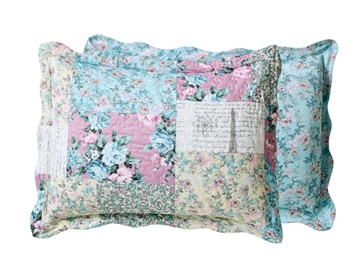 Lilac Rose Toile Lively Patchwork Quilt Set