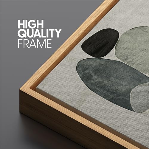 Extra Large Framed Canvas Print Wall Art Abstract Elegance Contemporary Stone Shapes Illustrations Antique Retro Fine Art Illustrations Decorative Colorful for Bedroom
