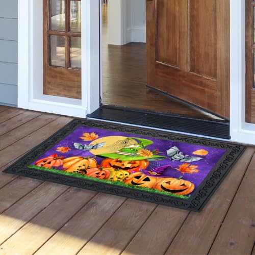 Halloween Doormat 30x18 Indoor Outdoor Happy Jack O Lanterns for Halloween Doormat (3.75 Sq Ft)