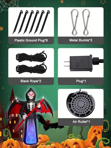 8.3FT Length Halloween Inflatables Outdoor Scythe Ghost Reaper