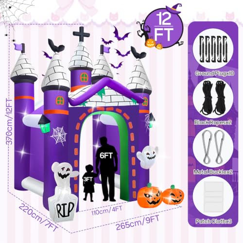 12FT Halloween Inflatables Archway Haunted House Castle
