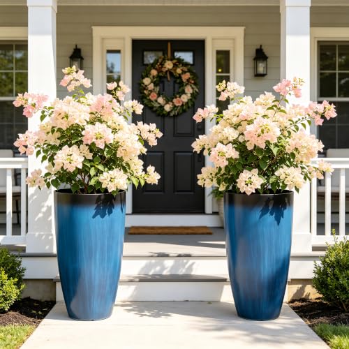 Autodaya 24" Large Tall Outdoor Planters Set of 2 (2 Count)