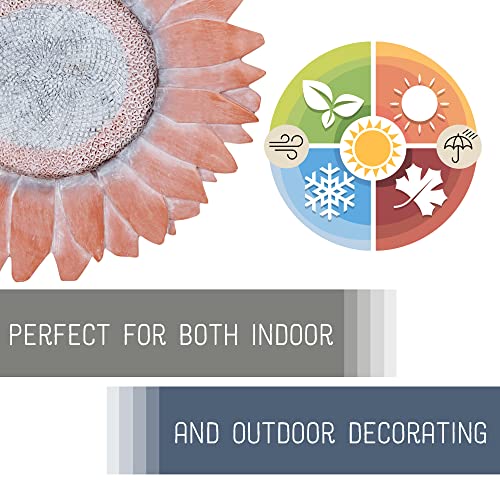 NAT & Jules Sunflower Shaped Dimensional Indoor Outdoor 12 inch Cast Resin Decorative Garden Stepping Stone