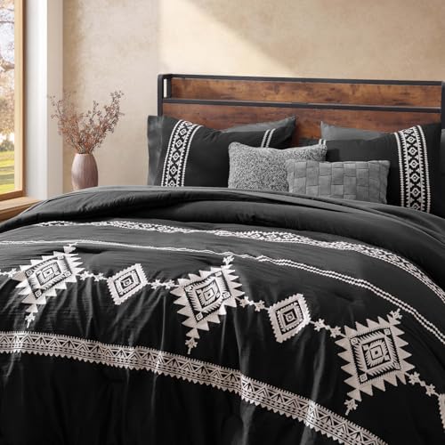 Embroidery California King Comforter Set 7 Pieces Bed in a Bag