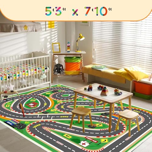 Kids Rug Playmat City Life Playroom Rug Activity Mat for Kids Toy Car Kids Carpet for Playroom Living Room