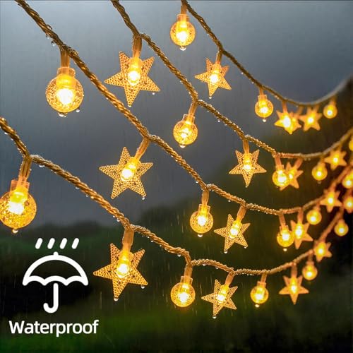 Crystal Globe & Star String Lights Plug in (160 Count)