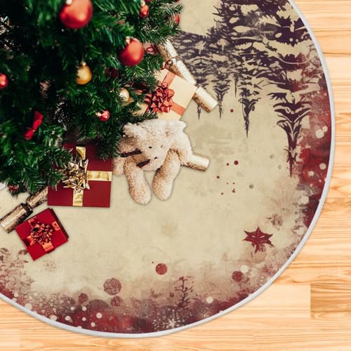 Vintage Red Elk Christmas Tree Skirt