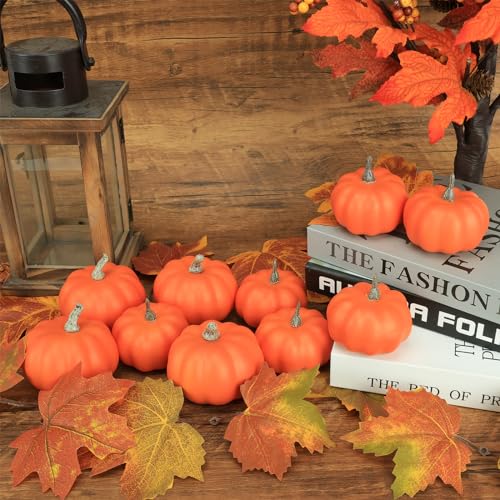 10Pcs Fake Pumpkins Fall Thanksgiving Decorations