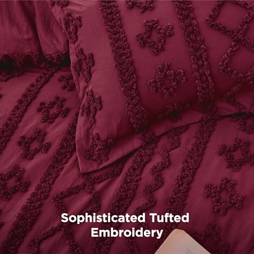 Tufted Boho Comforter Set Queen Size
