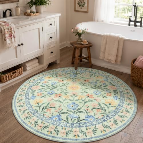 Washable Round Area Rug