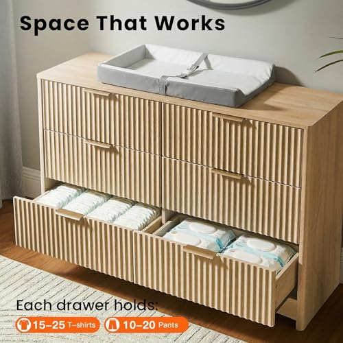Fluted 6 Drawer Dresser