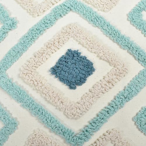 Boho Pillow Covers 18X18 Inch Boho Tufted Throw Pillow Covers Decorative Tassels Cushion Cover Farmhouse Pillow Case for Couch Sofa Bed Living Room Bedroom