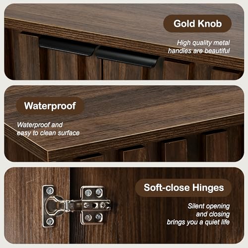 Fluted Buffet Cabinet with Storage