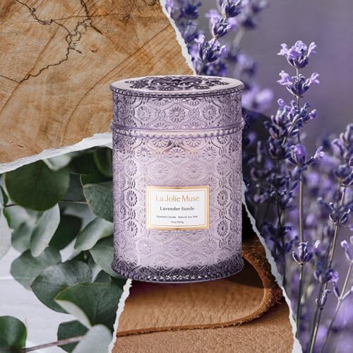 Lavender Suede Scented Candles for Home (19.4 Ounce)