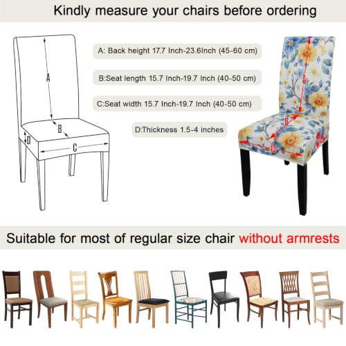Pattern Chair Covers for Dining Room Set of 4