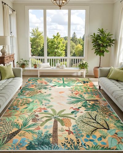 Large 9x12 Forest Area Rug for Living Room (108 Sq Ft)