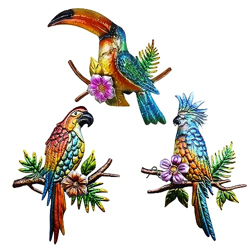 Metal Parrot Wall Decor Tropical Outdoor Wall Decor Parrot Outdoor Wall Art