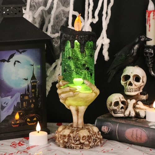 Spider Snow Globe Flameless Candle Battery Operated with Timer