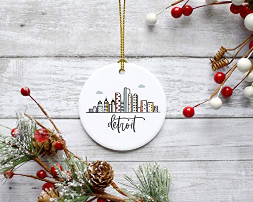 Round Ceramic Porcelain Christmas Tree Ornament Keepsake