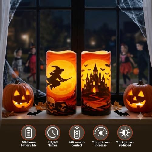 3"x6" Halloween Flameless Candles (2 Count)