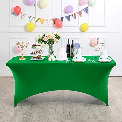 Spandex Table Cover for 4FT or 6ft or 8ft Table Universal Fitted Stretch Tablecloth for Party