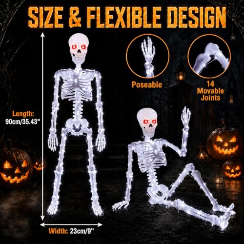 Halloween Decorations Outdoor Skeletons Set (White)