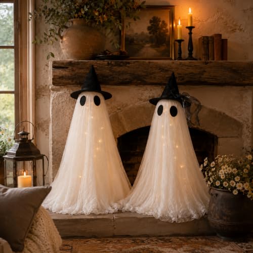 2 Pack Cute Glowing Ghost Decor (2PK-TABLETOP-GHOST)