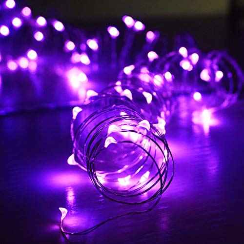 6 Pack 7Ft Starry String Lights No Remote Fairy String Lights 20LEDs Purple (6 Count)