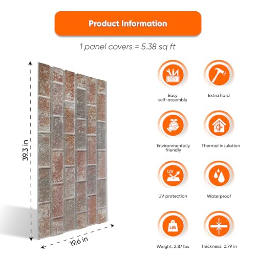 3D Wall Panels Brick Effect