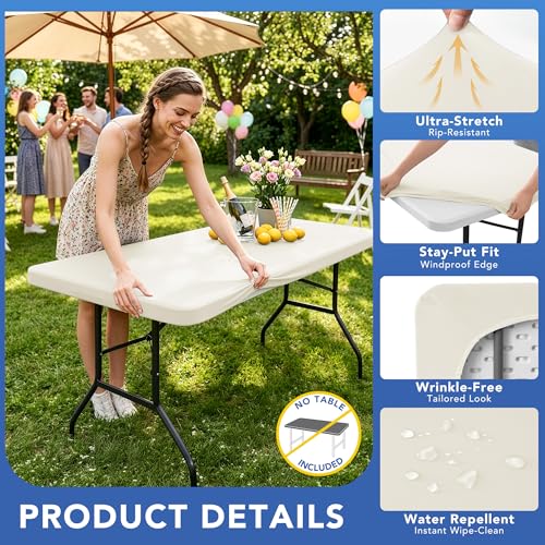 Fitted Tablecloth for 8 Foot Rectangle Tables (6 Count)