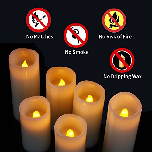 Flameless Candles Flickering LED Candles Set of 12 (12 Count)