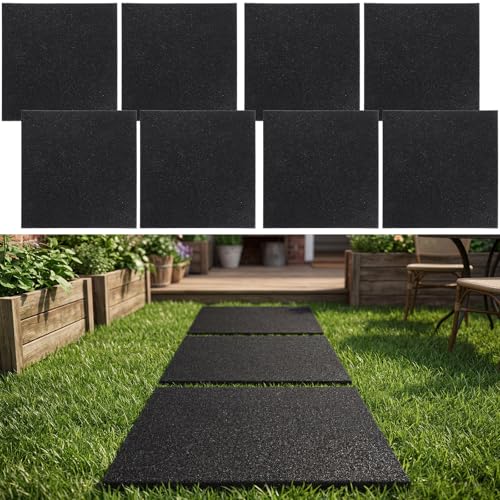 8 Pcs Rubber Stepping Stones Outdoor 12 x 12 Inch (8 Count)