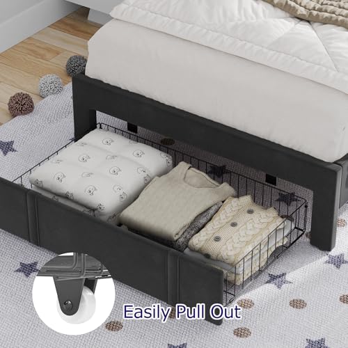 Twin Size Bed Frame with Storage Drawer
