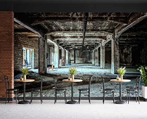 Abandoned Old Factory Buildings wall Mural Wallpaper 103" x 69" (49 Sq Ft)