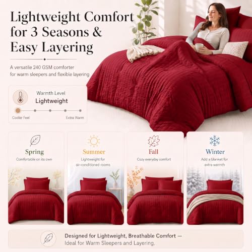 Oversized Queen Seersucker Comforter Set